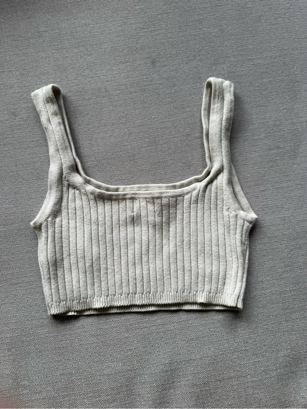 Wilfred Ribbed Crop Tank - Ivory - Picture 3 of 3